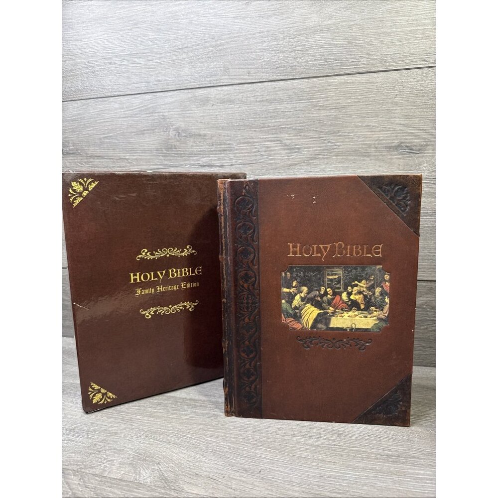 Holy Bible Family Heritage Edition Embossed Leather Hardcover, 2009 Illustrated